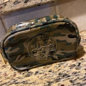 Tory Burch camo accessory zipper bag